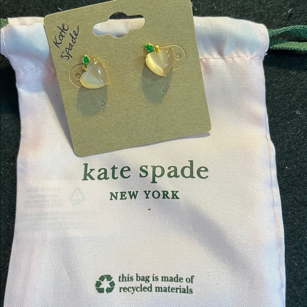 Kate Spade Gold Tone Peach Earrings